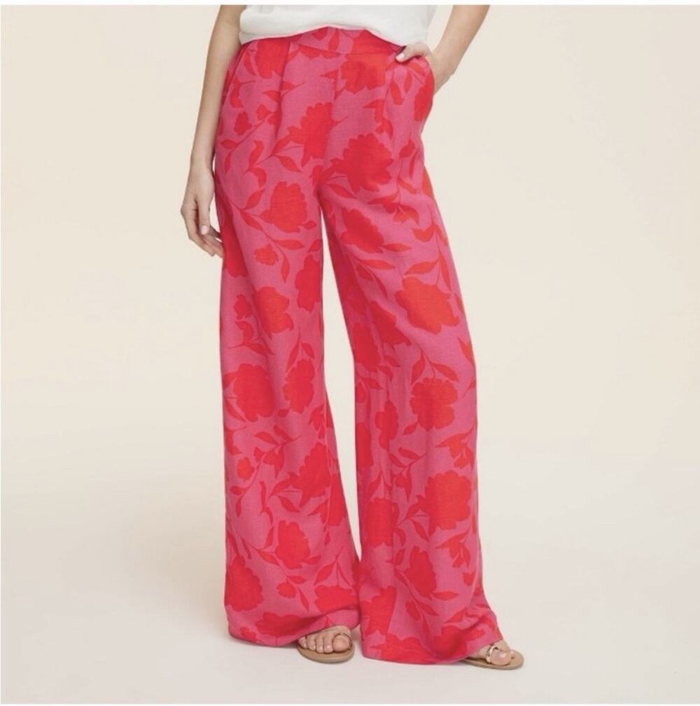 Kate Spade X Target Womens Pants XS Classic Rose High-Rise Linen Blend NWT